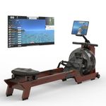 JOROTO Water Rowing Machine for Home 7 Levels of Adjustable Water Resistance 330LB Weight Capacity Rower Machine with Bluetooth Function, LCD Monitor, Pad Holder for Cardio Training (Model: MR390)