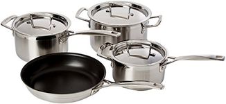 Le Creuset 3-Ply Stainless Steel Cookware Set, Silver, 4 Pieces, 96209100001000