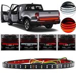 60" Truck Tailgate Light Bar Double Row LED Flexible Strip Running Turn Signal Brake Reverse Tail light For Pickup Trailer SUV RV VAN Car Towing Vehicle,Red/White,No-Drill