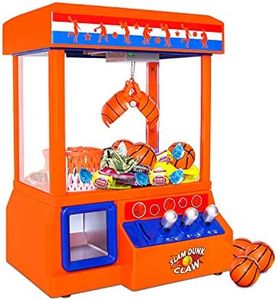 Bundaloo Slam Dunk Claw Machine - Miniature Candy Grabber for Kids with 3 Small Basketballs, 30 Reusable Tokens - Electronic Prize Dispenser Toy with Arcade Music - Party Game for Children