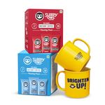 Sleepy Owl Deluxe Coffee Gift Set | 30 Hazelnut & 30 French Vanilla Instant Coffee Sachets + 2 Coffee Mugs