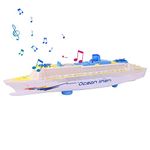 Sesoanger Cruise Ship Toy, Realistic Luxury Liner Cruise Ship with Colorful Lighting & Sound, Collectible Ship Toys, Boy Ship Ornament Toy for Kids