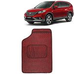 Kingsway Dotted Design Car Floor Foot Mats Universal Fit for Honda CRV, Model Year : 2012-2018, Water and Dustproof, Color Red, Set of 5 Pieces