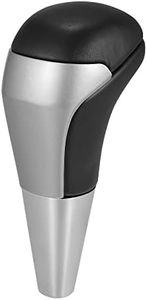 X AUTOHAUX Car Auto Automatic Gear Stick Shift Knob for Toyota Land Cruiser 4Runner 2003-2021 for Tundra for Lexus LX Black Faux Leather Silver Tone