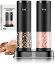 Electric Salt and Pepper Grinder Set Automatic Battery Pepper Mill Shakers Adjustable Coarseness Upgraded Larger Capacity with Led Home and Kitchen Appliances for New House Warming Gifts