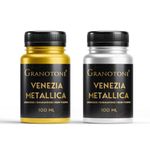 GRANOTONE Acrylic Venezia Non-Fading Shimmering Metallic Colour Acrylic Paint with Rich Pigments Non-Toxic Ideal for Kids Artist & Beginners (GOLD, SILVER)