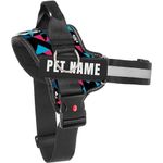 KIKA Pets Personalized Dog Harness | Dog Harness with Name | Customized Dog Vest Harness, Extra Small Size (Upto 5 kgs Dogs) Retro Spice Print