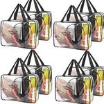 Jd Fresh Plastic Transparent Bag for Storage Clothes Size 40 x 32 x 22 CM, Storage containers for Clothes, Cloth Organisers storage Box for Wardrobe, Packing bags for clothes - 8 Pcs