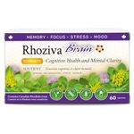 Rhoziva Brain Supplement. For Memory, Focus, Cognitive Health, Concentration Support & Natural Stress Relief. With Bacopa Monnieri, Rhodiola Rosea , Vitamin B Complex, Vitamin A, Biotin. Nootropic brain supplement, Gluten Free 60 Capsules (Pack of 1)