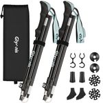 Glymnis Walking Poles 2 Pack Collapsible Walking Poles for Women Men with Quick Lock System, Foldable Hiking Poles Trekking Poles for Senior Trekking, Walking, Backpacking