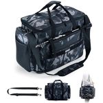 Goture Large Fishing Tackle Bag to Store 8 3700 Tackle Boxes, Water-Resistant Cross Body Sling Fishing Bag, Fishing Fanny Pack, Fishing Tackle Storage Bag with Padded Shoulder Strap, Camouflage