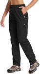 Women Hiking Pants Convertible Golf Outdoor Lightweight Quick Drying Travel Cross Durable Stretch Pants, 4409,Black,32