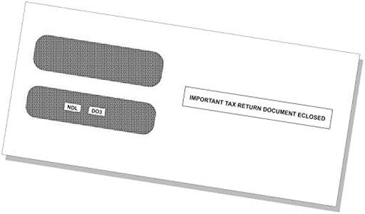 100 Envelopes, Designed to fit 2019 3-up Laser W-2 Forms, Horizontal Format