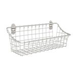 Spectrum Diversified Vintage Cabinet Door & Wall Mount Basket Kitchen Pantry Bath & Entryway Storage Organizer Tray Bin, Small, Silver