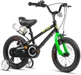 Glerc Fantacy Kids Bike 12 Boys Girls Inch Bicycle for Age 2 3 4 Year Old with Stabilisers & Bottle Cage for Birthday Gift， Black