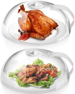 Microwave Cover for Food Splatter, Microwave Splatter Cover BPA Free, Microwave Plate Cover Guard Lid with Handle, Microwave Food Cover Steam Vents Keeps Microwave Oven Clean-2 Pack