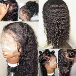 JYZ Full Lace Human Hair Wigs Burmese Wet Curly Hair 150% Density Raw Human Hair Full Lace Wigs Human Raw Hair Plucked Bleached Knots with Baby Hair 18 inch Free Part