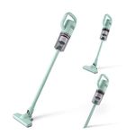 KEROMEE Cordless Vacuum Cleaner, 3-in-1 Small Vacuum Cleaner, Handheld Stick Lightweight Vacuum for Hardwood Floor Pet Hair Cat Litter Carpet Home Cleaning, Tiffany blue (BW119)