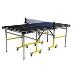 Bronx Mini Table Tennis Table with 18 mm Both Side Laminated Black top and 50 mm Wheel (2 TT bat, 3 Balls and 1)