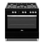 Willow WS90DFBL 95L Capacity Dual Fuel, Freestanding Range Cooker with 5 Gas Burners, Wok Burner, 2 Year Warranty – Black