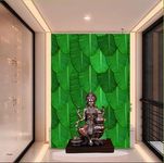 ZEONELY MART Banana Leaf Curtain Backdrop Decoration Cloth Size : (8 X 5) Feet (Polyester, Pack of 1, Green) Backdrop for Pooja Decoration | Diwali Backdrop