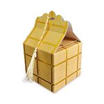 PRIVA Set of 35 GOLDEN Empty Paper Box, Gift Box, Empty Folding Paper Gift Box, Chocolate Packing Box, Party Gift Box, Multipurpose Box for All Occasion (Pack of 35) (GOLDEN)