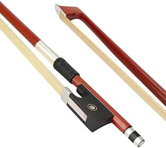 LMS Violin Bow Full Size 4/4 Brazilwood Violin Bows Lightweight Bow Well Balance Fiddle Bow Made with Ebony Frog Mongolian White Horse Hair for Violin Student Professional (4/4)