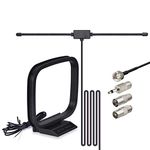 Bingfu FM Dipole Antenna 75 Ohm FM Radio Antenna FM Antenna AM Loop Antenna