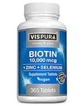 Biotin 10000 mcg Vitamin B7 + Zinc 