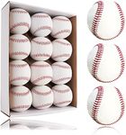 GKK 12 Pack Teeballs Standard Size T-Ball Training Baseballs TeeBall Kids Safety Baseballs Unmarked Autograph Baseball, Soft Practice Baseballs for League Play, Batting, Hitting, Pitching, Gift