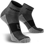 MudGear Trail Running Socks for Men and Women, Made in USA - 2 Pair Pack (Gray/Black, Large)