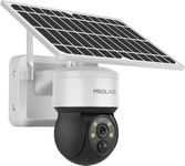 PROLAB 4G LTE Cellular Security Camera Solar with SIM Card,8MP clarity full HD, Pan Tilt 360°View Spotlight,Night color Vision,2 Way Talk,PIR Motion Sensor,No WiFi, Mobile App