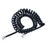 Keple RJ10 Telephone Phone Cable Lead Curly Spring Coiled Spiral Handset Wire 5 Meter / 16.4 Feet Compatible with Landline/IP Phones BT, AT&T, Cisco, NEC, ROLM, ITT, TI (Black)