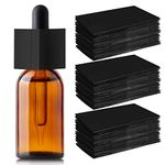 500 Pieces Shrink Wrap Perforated Bottle Shrink Bands Heat Shrink Wrap for Essential Oil Bottle, Dropper Bottle and Test Tube Bottle Cap (Black, 1.8 x 0.9 Inch, Diameter 3/4 to 1 Inch)