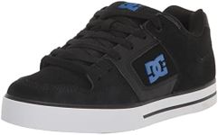 DC Men's Pure Casual Skate Shoes, Black Blue, 9.5 US