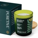 Puretive Goodbye Anxiety Scented Candles - Rosemary Lavender Blend | 35-Hour Burn Time | Soy Wax Candles for Anxiety Relief, Home Decor | Fragrance Candle for Bedroom & Gift Set, 2 Wick | 480 Grams