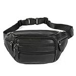 OrrinSports Black Leather Fanny Pac