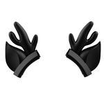 ONITOON Black Deer Ears for Headphone, Silicone Cute Antler Ears Attachment, Lovely Adorable Attachable Accessory for Gaming Headsets, Universal Fit