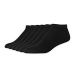 Hanes Men's Cust Low Cut Socks, BLACK, 6 US