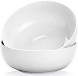 Yedio Pasta Serving Bowls 120 Ounce 9.7” Large Serving Bowls, Porcelain Salad Bowls for Kitchen, Big White Soup Bowls, Oven Dishwasher Safe, Set of 2