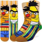 Good Luck Sock Men's Sesame Street, Bert and Ernie Socks, Adult