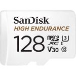 SanDisk 128GB High Endurance Video MicroSDXC Card with Adapter for Dash Cam and Home Monitoring Surveillance Systems - C10, U3, V30, 4K UHD, Micro SD Card - SDSQQNR-128G-GN6IA
