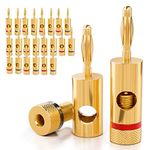 deleyCON 24x Banana Plug 24K Gold Plated and Screwable for Cable Boxes Amplifiers AV-Receiver Power Amplifiers HiFi Stereo Systems