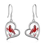 POPLYKE Cardinal/Elephant/Wolf/Frog/Butterfly/Phoenix/Luna Moth Earrings for Women Sterling Silver Animals Dangle Drop Earrings Jewelry Gifts for Girls (Red Cardinal)