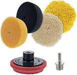 TCP Global Brand 3" Mini Buffing and Polishing Pad Kit with 4 Pads, Backing Plate, and 1/4" Drill Adapter