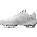 Under Armour Women's Glyde 2.0 Rm Softball Shoe, (100) White/White/Metallic Silver, 10