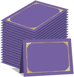 HAUTOCO 50 Packs Certificate Holders, Purple Diploma Holders, Document Award Covers Certificate Folders with Gold Foil Border for 8.5x11 Letter Size