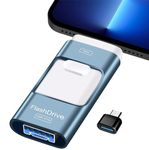 ARCELI USB Flash Drive for iPhone 256GB- 4 in 1 Photo Memory Stick External Storage Pen Drive Compatible for IOS/Android/Tablet/PC and Devices with Micro USB 3.0/OTG (Blue)