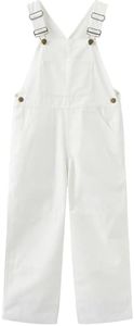 GRANDWISH Girls Overalls/Shortalls, 3-10 Year-Old Girls Overall Shorts, Kids Denim/Canvas Overalls/Short Overalls, Overalls-white, 6