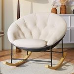 Kidirect Upgraded Nursery Rocking Chairs, Modern Oversized Saucer Chairs with Fluffy Cushions & Metal Frames, Big Comfy Reading Chairs for Adults, Suitable for Bedroom, Living Room, Apartment, Patio